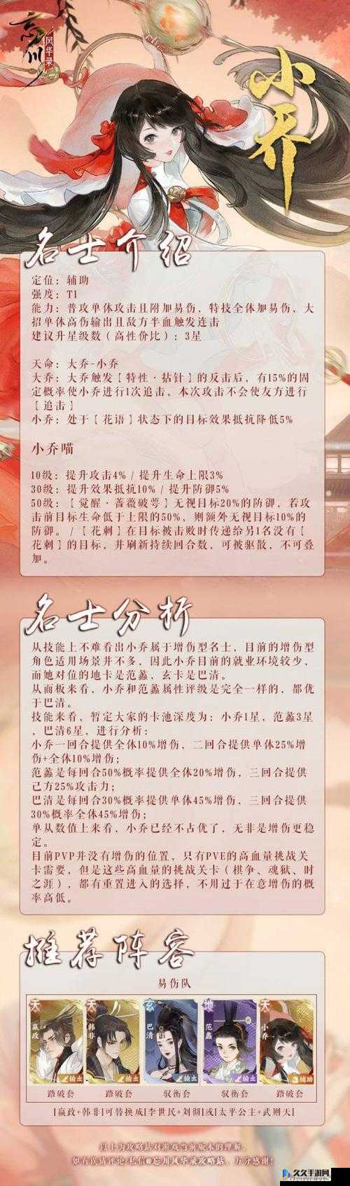 忘川风华录大乔阵容搭配绝了!爆哭推荐这套神配比轻松登顶
